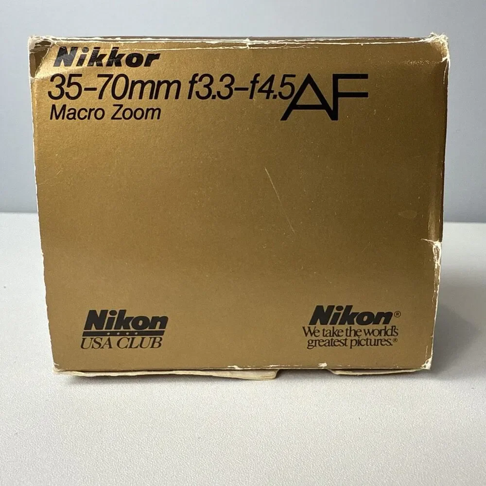 Nikon AF NIKKOR 35-70mm Macro f/3.3-4.5 Autofocus Camera Lens w/Box Caps Papers